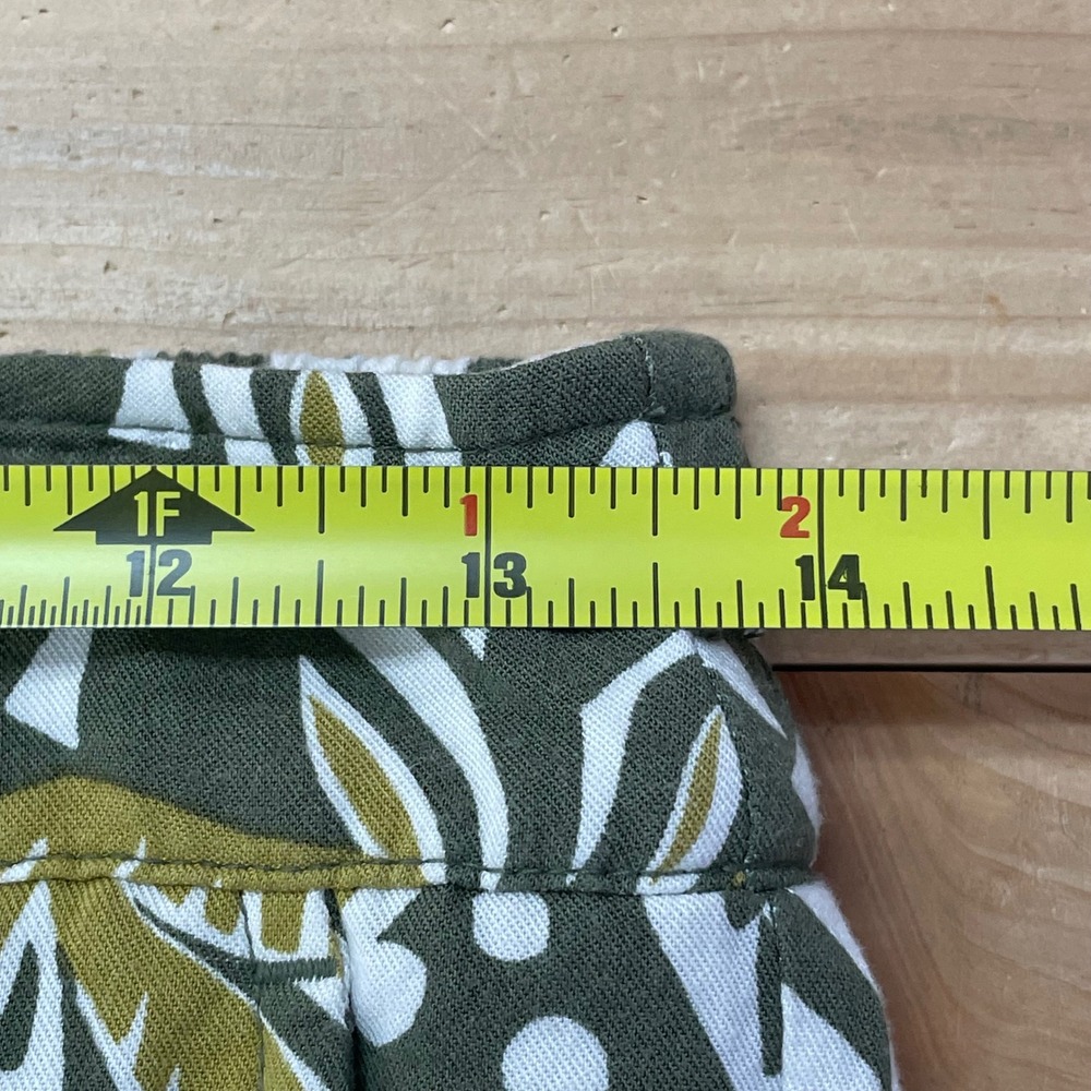 Old Navy Playa Wide Leg Pants Womens Small‎ Green Tropical Palm Leaf High Rise - Picture 5 of 6